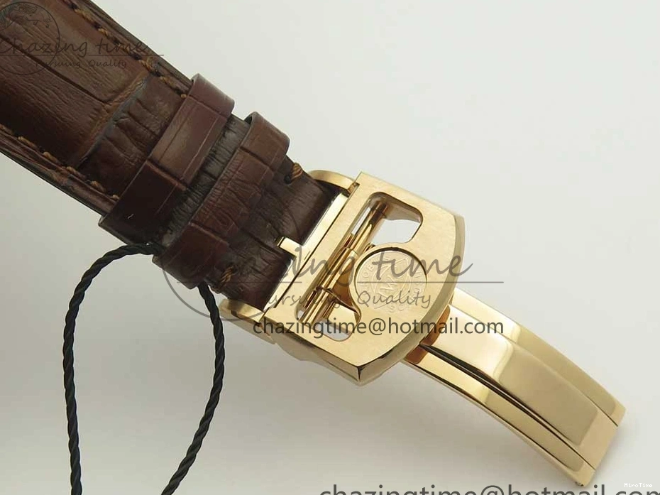 MIROTIME 0223 Portuguese Tourbillon IW504602 RG ZF Best Edition White Dial on Brown Leather Strap Stretchable 7178